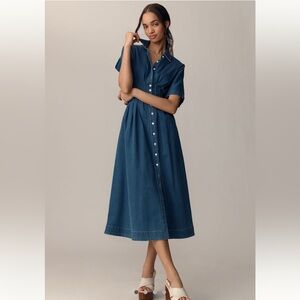 Anthropologie The Tobie Long Denim Dress Size Small